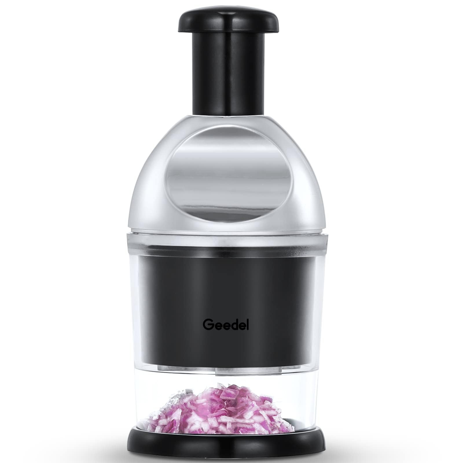 Photo 1 of Geedel Food Chopper, Easy to Clean Manual Hand Vegetable Chopper Dicer, Dishwasher Safe Slap Onion Chopper for Veggies Onions Garlic Nuts Salads