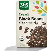 365 by Whole Foods Market, Organic Unsalted Black Beans, 13.4 Ounce (Pack of 6)