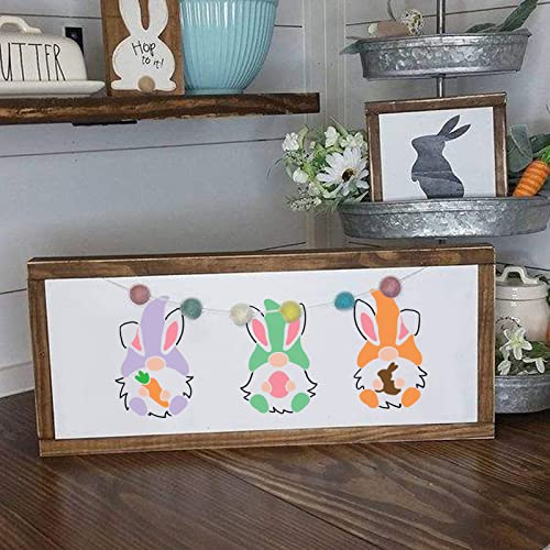 8Pcs Easter Stencils for Painting on Wood,12 X 12 Inch Large Reusable Easter Stencils Including Happy Easter/Welcome Peeps/Gnome/ Easter Bunny Stencil for Wood Sign DIY Crafts Home Decor