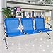 kinbor Waiting Room Chairs - Airport Office Reception Waiting Area Bench Guest Room Chairs Salon Barbershop Bench (Blue, 3-Seat)
