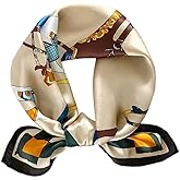 ANDANTINO 100% Mulberry Silk Scarf -21” Lightweight Square Neckerchief – Breathable Digital Printed Scarves with Gift Packed