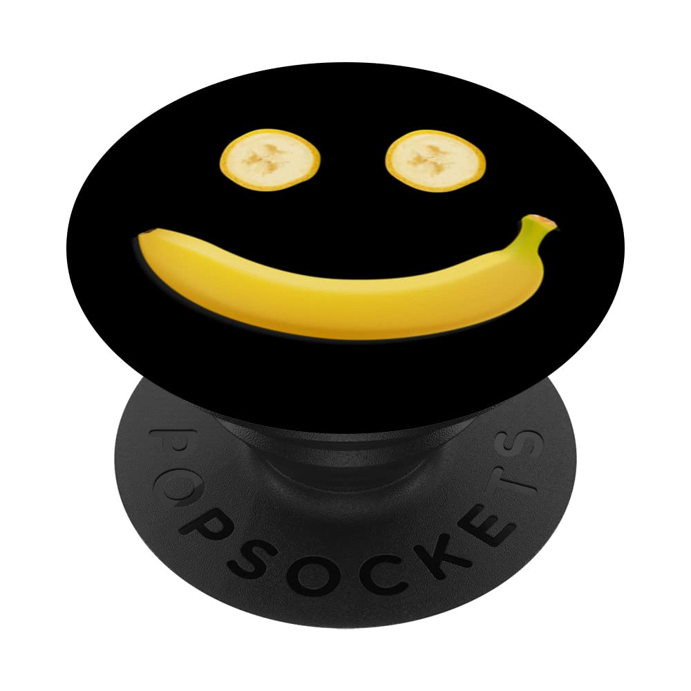 Funny Hilarious Cute Banan Face Smile Costume Fruit Party PopSockets Swappable PopGrip