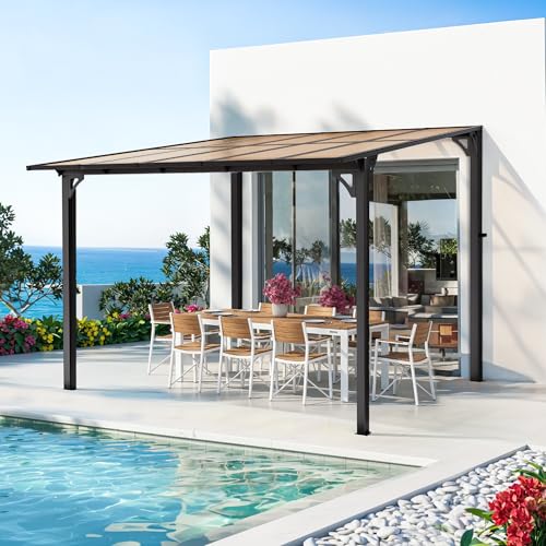 Pamapic 10x10FT Wall Mounted Gazebo Review: Hardtop Lean-to Patio Awning image 21