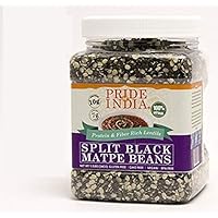 Pride Of India - Indian Split Black Gram Matpe Beans - Protein & Fiber Rich Urad Dal, 1.5 Pound Jar