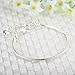 RUBYCA 5pcs White Silver Plated Heart Lobster European Snake Chain Bracelets fit Charm Beads 8.3