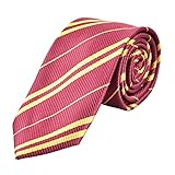 Besmon Tie for Cosplay Party Costume Tie Unisex for Halloween Party and Christmas Cosplay Party As a Gift For Daily Use (Red+Gold)