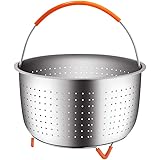House Again Original Sturdy Steamer Basket for 8 Quart Pressure Cooker, 18/8 Stainless Steel Steamer Insert with Silicone Cov