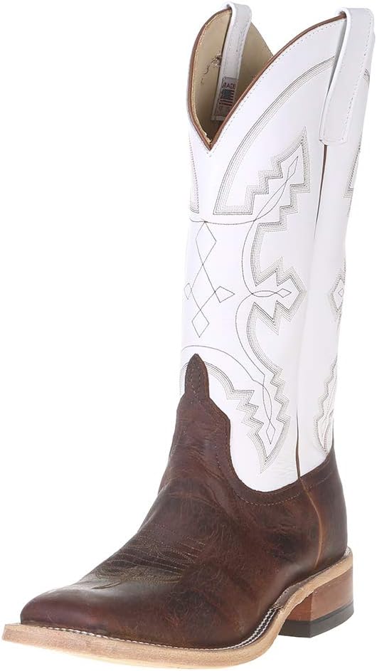Anderson Bean Mens Saddle Elk Butt 13 White Glove Top Square Toe Cowboy Boot
