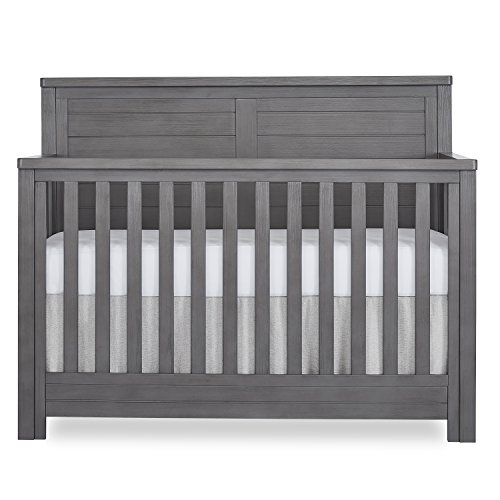 Evolur Belmar Flat 5 in 1 Convertible Crib, Rustic Grey