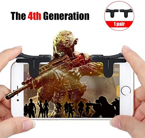 The 4th Generation Mobile Game Auxiliary Controller, SCOREL L1/R1 Sensitive Controller and Aim Buttons for PUBG/Knives Out/Rules of Survival, Compatible with Android and IOS smart phone（1 pair）