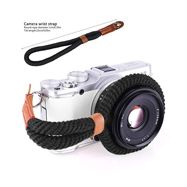 CHUER Kamera Handschlaufe, Baumwoll Wrist Strap im Retro Look - Universal Handgelenkschlaufe für Systemkameras/Digitalkameras Handschlaufe für Spiegellose Kameras (23cm) – Bild 3