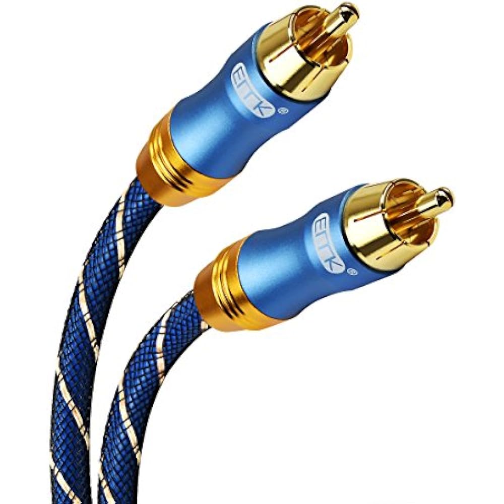 EMK Subwoofer Cable (3.3 Ft/1m) Digtal Coaxial/Subwoofer Dual Shielded
