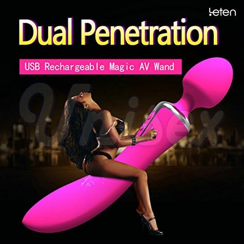 Lykis£¨TM£ Leten Waterproof Silicone G-S pot Du a l Penetrations Multi-Speed Magic AV Wand Se x Vi bra tor for Women, Erotic Se x Toys for Couple