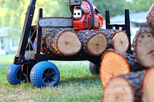 Cooler Cart with on Wheels Ice Chest Box Carrier Wagon Igloo Yeti Coleman Pelican Grizzly Hauler (Blue Wheels)
