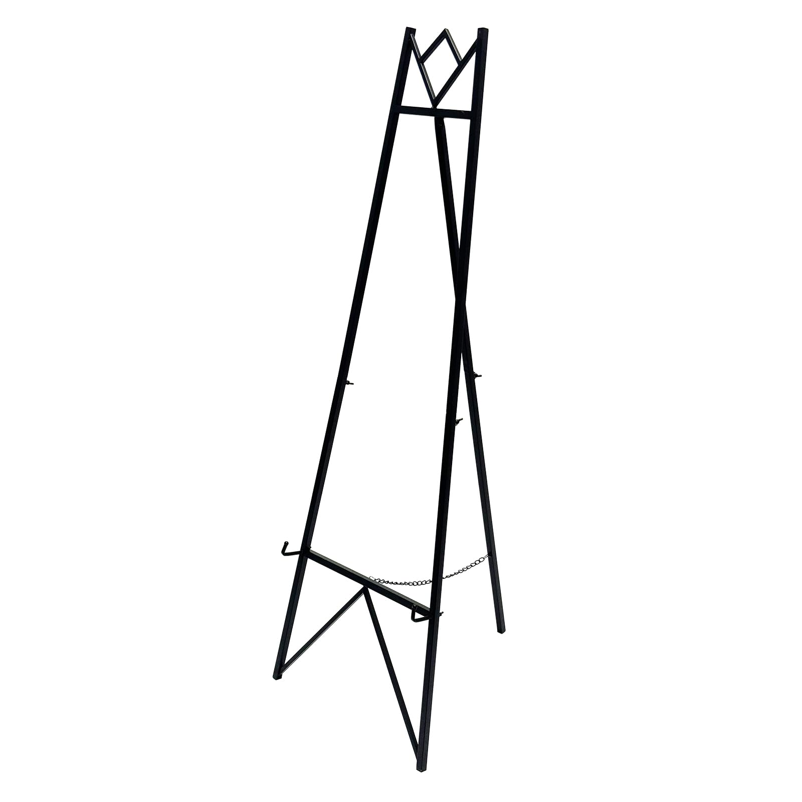 Photo 1 of 58 Inch Iron Adjustable Arts & Crafts Easels,Metal Easel Stand with Chain Support for Mirror,Floor Easels for Display Wedding Sign(Black)