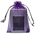 COTOSEY 100PCS 6x9 Inches Organza Drawstring Pouches Jewelry Party Wedding Favor Gift Bags (6x9, Purple)