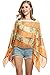 Zeagoo Womens Paisley Print Chiffon Poncho Batwing Sleeve Tunic Top