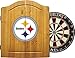 Imperial Official NFL Dart Boards for Adults with Cabinet, 6 Steel Tip Darts, Chalkboard Scorers,Pittsburgh Steelers - Professional Bristle Dartboard Set - Premium Game Room Accessories and Decor