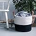 Alfie Sustainables Cotton Rope Basket (15? x 13?) - 100% Natural Decorative Woven Storage Basket Organizer with Leather Handles - for Living Room, Blankets, Toys, Laundry, Nursery, Baby Supplies