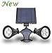 [Newest Double Lamp Base] YINGHAO 400LM Super Bright Solar Led Spotlight/ Outdoor Waterproof Double Light Headed Fixture for Wall Garage Porch Garden Patio Yard Driveway Doorstep Etc.
