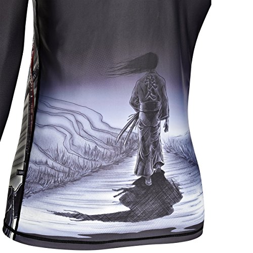 Phalanx Mens Rash Guard for BJJ Jiu Jitsu, Antimicrobial Long Sleeve Competition Grade MMA Rashguard Shirt For Men, Brazilian Jiujitsu Clothing With SPF 50, Ronin 2.0 - Large