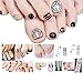Bavs 6 Different Sheet Toes Nail Stickers Decal Beauty for Women Girls Kids Decals Manicure Polish 3D Art Glass Slice Toe Nail Sticker/Bling Bling Cubic 1 (Random)
