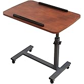 Furist Overbed Bedside Table with Wheels, Medical Hospital Bed Table, Computer Stand for Bed Side, Rolling Tray for Hospital and Home Use