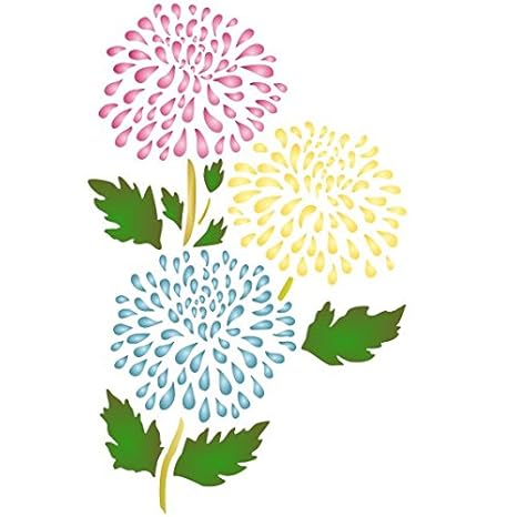 Amazon.com: Chrysanthemum Stencil - (size 9"w x 14"h) Reusable Wall