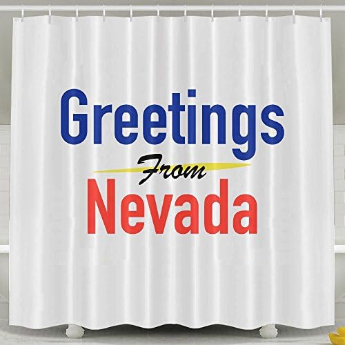 HVSAA Custom Waterproof Bathroom Greetings From Nevada Shower Curtain Polyester Fabric Shower Curtain Size 60 X 72inch