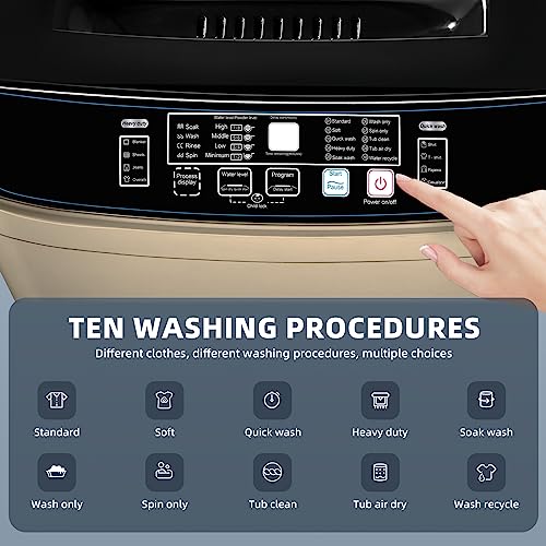 Full Automatic Washing Machine, AYCLIF 17.7 lbs Apartment Washing