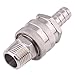 DERNORD 1/2 Inch Stainless Steel Quick Disconnect Set - Beer Brewing Connector Kit (Barb Female/MPT Male)