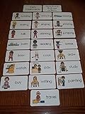 23 laminated Preschool Verbs Flashcards. Child educational learning activity. A Handmade teacher resource.