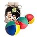Mister M | 3 Juggling Balls in Beige Jute Bag | Easy to Grip | Waterproof Coating and eco-Friendly Padding | Suitable for Beginners and Professionals | with app and Online Video Tutorial