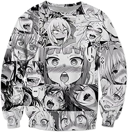 Nieface Anime Ahegao Funny 3D All Over Print Hoodies Joggers Hipster Sweatshirts Set