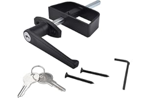 EWONICE Shed Door Handle Lock Kit, L-Handle Lock with 2 Keys, 4-1/2" Stem Storage Barn Shed Door Lock for Shed, Gate, Barn, Garage,Playhouse, Chicken Coop and More (4-1/2" Stem)