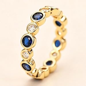 Fashion Eternity Rings for Women Synthetic Gemstone Rings Wedding Party Rings Jewelry