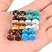Longbeauty 6 Pairs Fake Ear Gauge-Ear Plug-Ear Stud Earring Organic Wood Stone Set 8MM