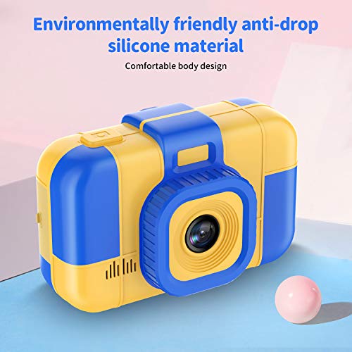 Uverbon Kids Digital Camera 1080P FHD Video 24MP Rechargable Toy Cameras Children Camcorder for Girls Boys 3-8 Years Old Birthday Christmas New Year Gift