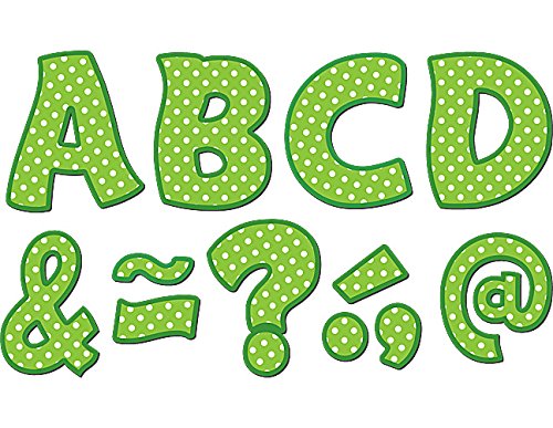 Teacher Created Resources Funtastic Font 3" Magnetic Letters, Lime Polka Dots (77215.0)