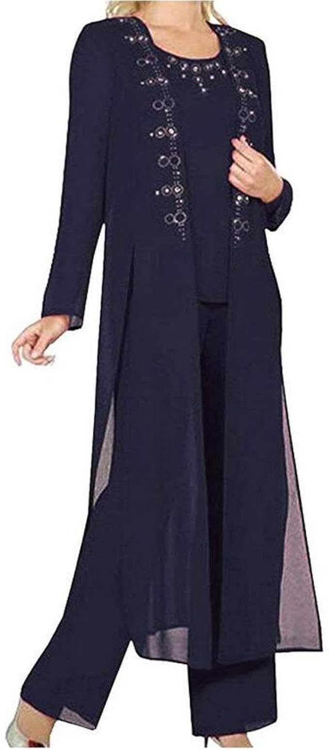mother of the bride pant suits navy blue