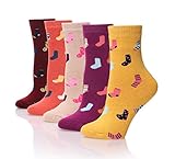 Dosoni Women Girls Winter Fleece Lining Snowflake Deer Christmas Gift Slipper Socks Collection