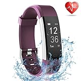 Fitness Tracker with Heart Rate Monitor, Lattie Smart Watch Activity Tracker Pedometer Sports Bracelet with Sleep Monitor Step Calorie Counter Wristband for Android and iOS Smartphone (Purple)
