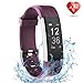 Fitness Tracker with Heart Rate Monitor, Lattie Smart Watch Activity Tracker Pedometer Sports Bracelet with Sleep Monitor Step Calorie Counter Wristband for Android and iOS Smartphone (Purple)