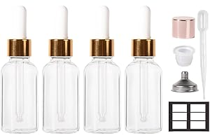 Stellacare 4 Packs, 1oz Glass Dropper Bottle Oil Bottles for Hair Tincture Bottles with Dropper Glass Bottle with Dropper