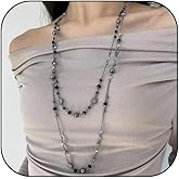 Long Pearl Necklaces for Women Pearl Long Chain Necklace Dainty Gold And Long Pearl Necklaces Layered Pearl Necklace Statement Sweater Strand Chain Jewelry
