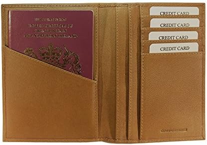 Hide London Passport Cover RFID Credit Card Holder Bifold Wallet Soft Genuine Leather-Slim Unisex - Brown - Light Weight - High Quality