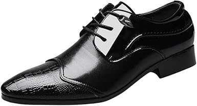 Amazon Com Dainzuy Mens Leather Cap Toe Lace Up Oxford Classic