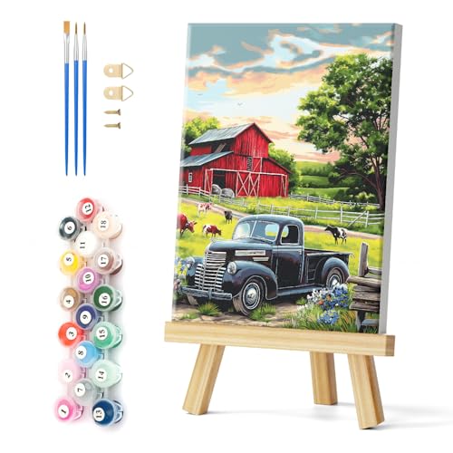 Natuyalo Paint by Numbers for Adults with Frame Farm Landscape - 12x16 Inch at Amazon