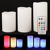 Frostfire Mooncandles Weatherproof Outdoor & Indoor Color Changing Candles with Remote Control & Timer, 3 Count
