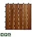 Acacia Wood Tile Flooring, Patio Pavers & Composite Decking | Interlocking Patio Tiles for Outdoor & Indoor | Stripe Pattern 12”×12”- Pack of 11 Tiles